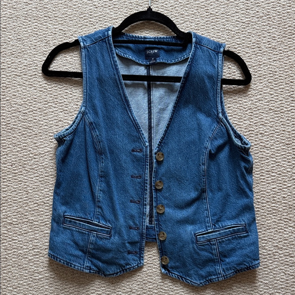 J. Crew Factory Indigo Denim Vest Sz 4
